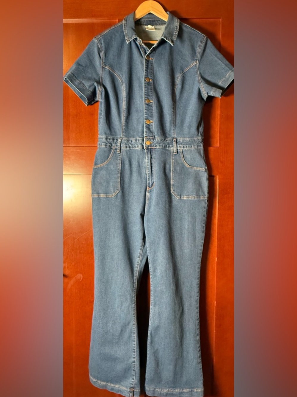 Y2K Falmer Heritage Medium wash Flare Leg Retro Western Jumpsuit Size 12
